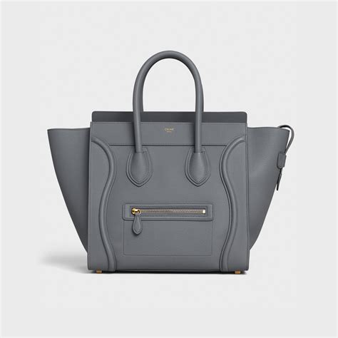 CELINE Drummed Calfskin Nano Luggage Lilac